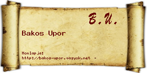 Bakos Upor névjegykártya